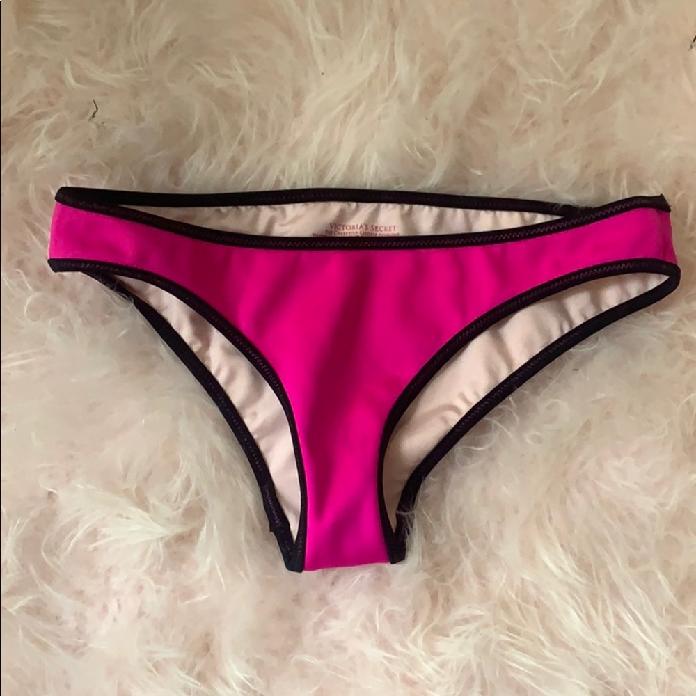 Victoria’s Secret Bikini Bottoms XS Hot Pink Black